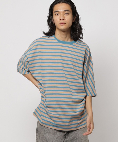 niko and...(ニコアンド)の「ドルマンアソートボーダーTシャツ(Tシャツ/カットソー・メンズ・ブルー/パープル/ブラック・MEDIUM/LARGE)」の22枚目の写真