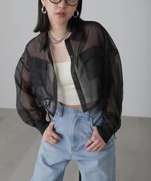 FREE'S MART | ◆裾ドロストショート丈シアーシャツ(シャツ/ブラウス)