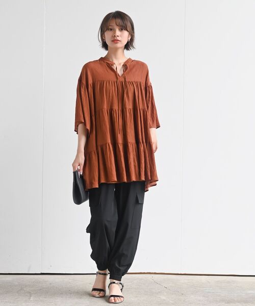 rps（アールピーエス）の「リラックスカーゴジョガーパンツ（カーゴパンツ・レディース・カーキ/ブラック・フリー）」の12枚目の写真