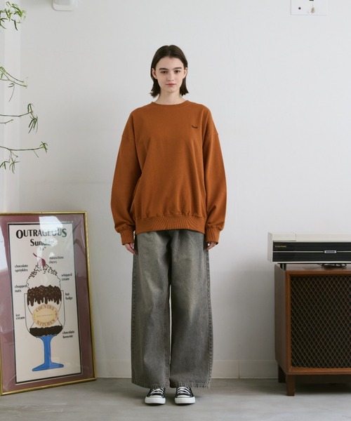 flaner（フラネ）の「Loose flaner logo sweat / ルーズflanerロゴスウェット（スウェット・レディース・グレー/ブラック/ネイビー/オレンジ・SMALL/MEDIUM/LARGE）」の13枚目の写真