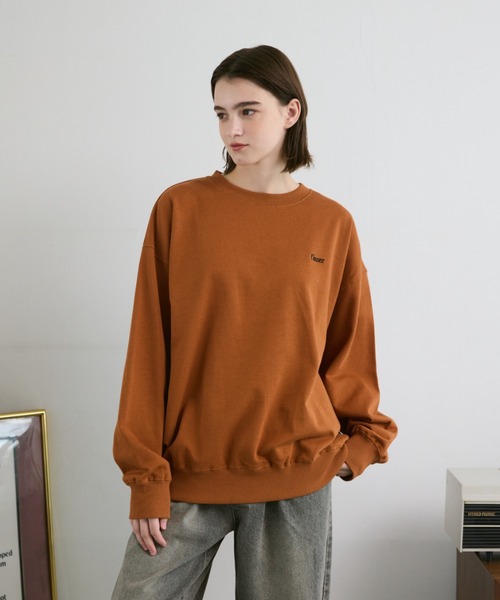 flaner（フラネ）の「Loose flaner logo sweat / ルーズflanerロゴスウェット（スウェット・レディース・グレー/ブラック/ネイビー/オレンジ・SMALL/MEDIUM/LARGE）」の10枚目の写真