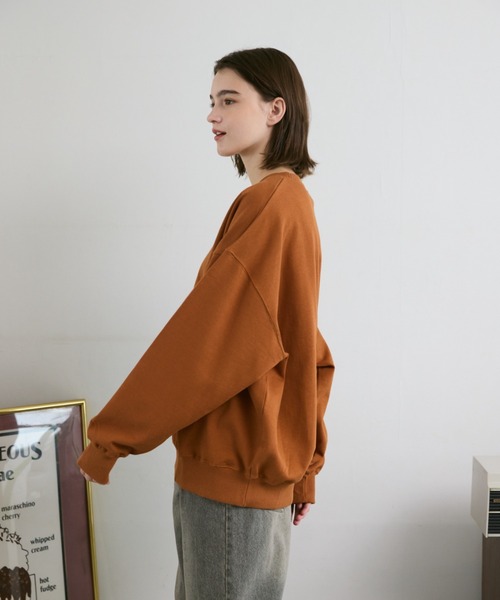 flaner（フラネ）の「Loose flaner logo sweat / ルーズflanerロゴスウェット（スウェット・レディース・グレー/ブラック/ネイビー/オレンジ・SMALL/MEDIUM/LARGE）」の11枚目の写真