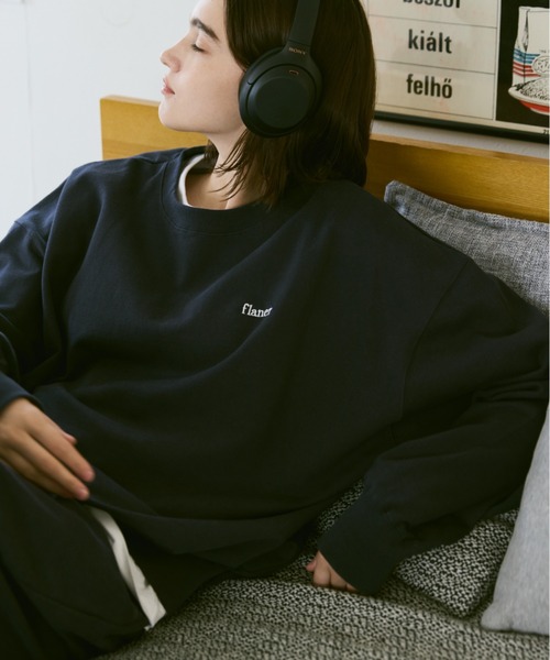 flaner（フラネ）の「Loose flaner logo sweat / ルーズflanerロゴスウェット（スウェット・レディース・グレー/ブラック/ネイビー/オレンジ・SMALL/MEDIUM/LARGE）」の18枚目の写真