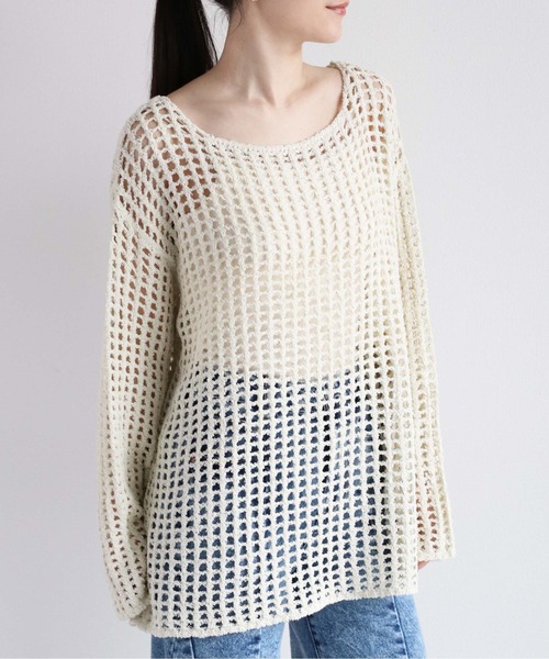 cepo（セポ）の「スパンコールスカシアミニット（ニット/セーター・レディース・グリーン/オレンジ/オフホワイト・M）」の12枚目の写真