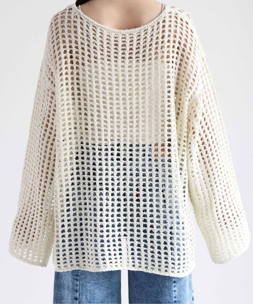 cepo（セポ）の「スパンコールスカシアミニット（ニット/セーター・レディース・グリーン/オレンジ/オフホワイト・M）」の8枚目の写真