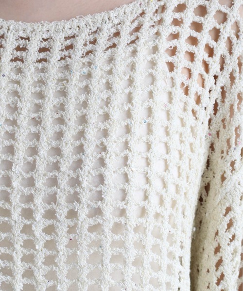 cepo（セポ）の「スパンコールスカシアミニット（ニット/セーター・レディース・グリーン/オレンジ/オフホワイト・M）」の17枚目の写真