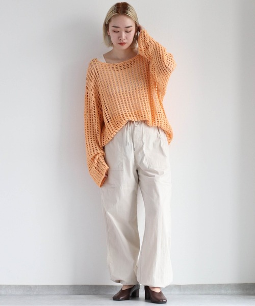 cepo（セポ）の「スパンコールスカシアミニット（ニット/セーター・レディース・グリーン/オレンジ/オフホワイト・M）」の21枚目の写真