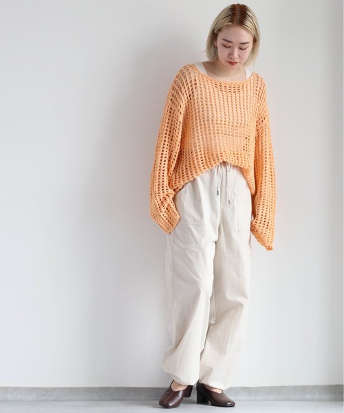 cepo（セポ）の「スパンコールスカシアミニット（ニット/セーター・レディース・グリーン/オレンジ/オフホワイト・M）」の22枚目の写真