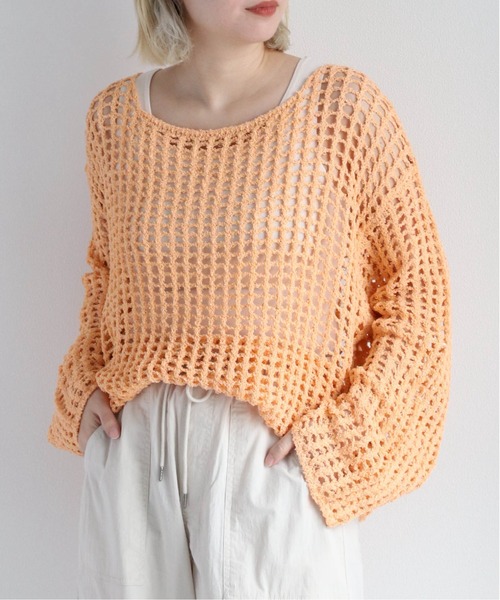 cepo（セポ）の「スパンコールスカシアミニット（ニット/セーター・レディース・グリーン/オレンジ/オフホワイト・M）」の18枚目の写真