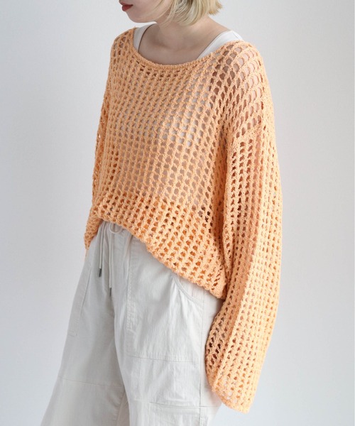 cepo（セポ）の「スパンコールスカシアミニット（ニット/セーター・レディース・グリーン/オレンジ/オフホワイト・M）」の19枚目の写真