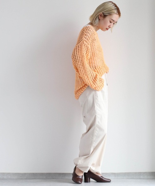 cepo（セポ）の「スパンコールスカシアミニット（ニット/セーター・レディース・グリーン/オレンジ/オフホワイト・M）」の5枚目の写真