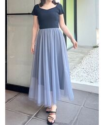 MERCURYDUO | チュールドッキングビスチェニットワンピース(ワンピース)