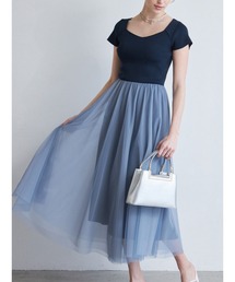 MERCURYDUO | チュールドッキングビスチェニットワンピース(ワンピース)