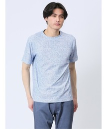 【ストレッチ】タカキュー メッシュ 転写プリント クルーネック 半袖 Tシャツ