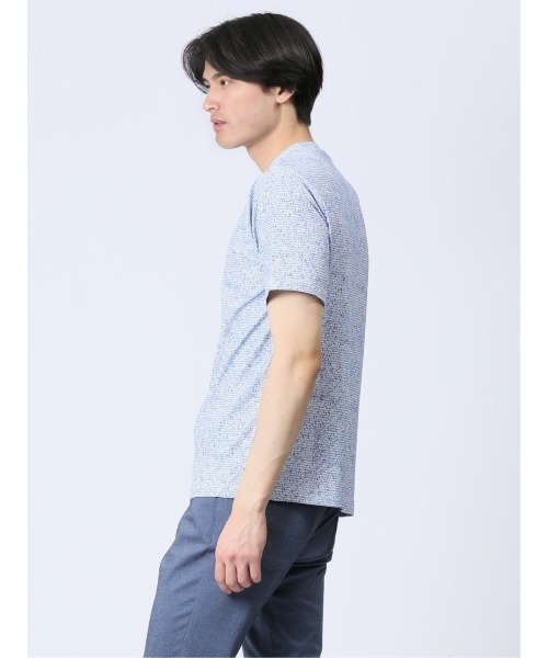 TAKA-Q(タカキュー)の「【ストレッチ】タカキュー メッシュ 転写プリント クルーネック 半袖 Tシャツ(Tシャツ/カットソー・メンズ・ライトグレー/ブルー/ホワイト×ブラック・LARGE/X-LARGE/MEDIUM)」の22枚目の写真