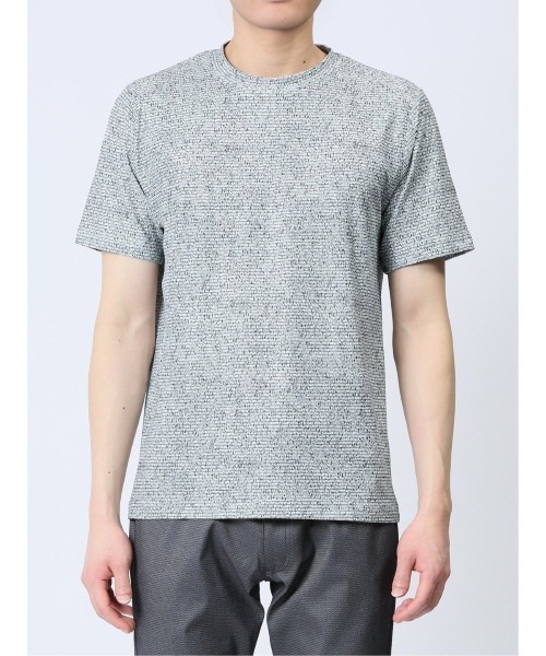 TAKA-Q(タカキュー)の「【ストレッチ】タカキュー メッシュ 転写プリント クルーネック 半袖 Tシャツ(Tシャツ/カットソー・メンズ・ライトグレー/ブルー/ホワイト×ブラック・LARGE/X-LARGE/MEDIUM)」の12枚目の写真