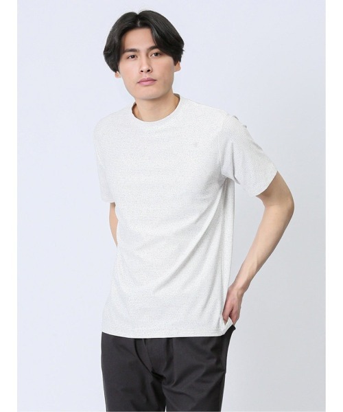 TAKA-Q(タカキュー)の「【ストレッチ】タカキュー メッシュ 転写プリント クルーネック 半袖 Tシャツ(Tシャツ/カットソー・メンズ・ライトグレー/ブルー/ホワイト×ブラック・LARGE/X-LARGE/MEDIUM)」の19枚目の写真