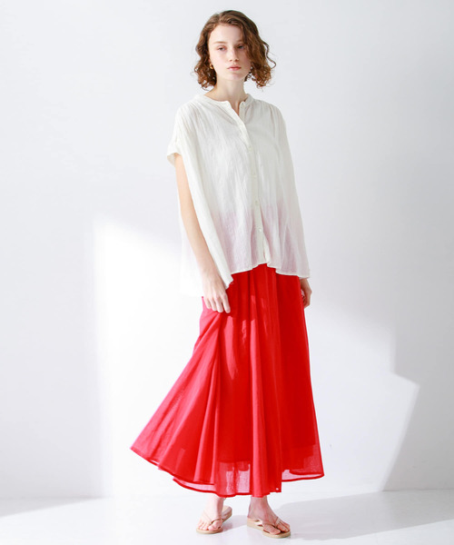 URBAN RESEARCH Sonny Label(アーバンリサーチサニーレーベル)の「『WEB限定』楊柳ドビーギャザーブラウス(シャツ/ブラウス・レディース・レッド/オフホワイト/ブルー系その他/ブラック・FREE)」の10枚目の写真