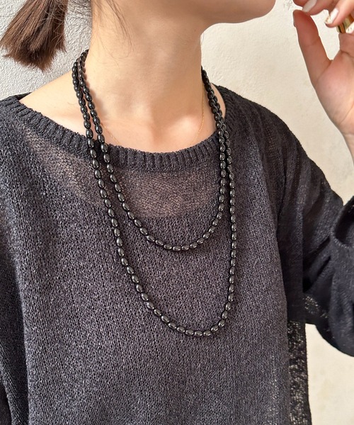 DouDou（ドゥドゥ）の「ドロップパールロングネックレス（ネックレス 