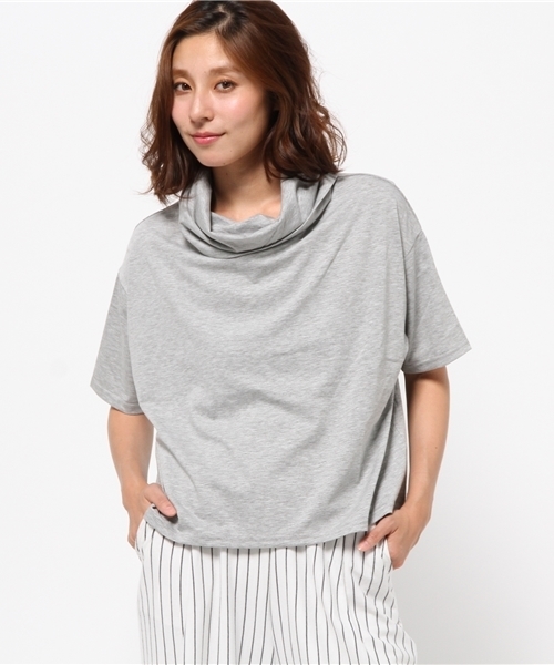 OUTLET(アウトレット)の「【Ciaopanic】TR天竺5分袖オフタートル(Tシャツ/カットソー・レディース・ホワイト/ブルー/グレー/ライトイエロー・FREE)」の3枚目の写真