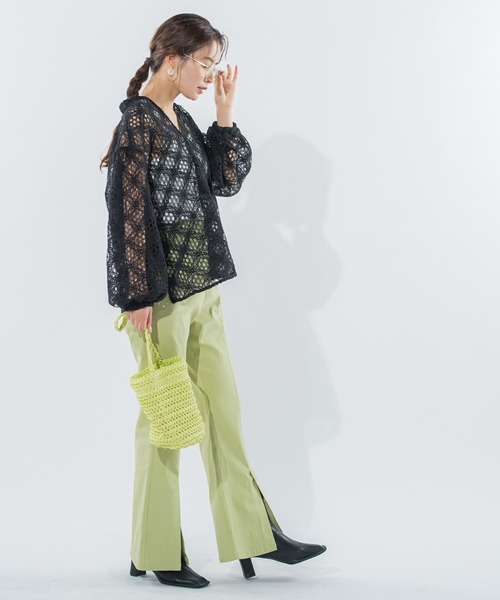VICKY(ビッキー)の「【脚長効果抜群】センタースリットパンツ《手洗い可能》(スラックス・レディース・ベージュ/ブラック/グリーン・M)」の10枚目の写真