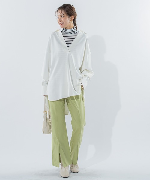 VICKY(ビッキー)の「【脚長効果抜群】センタースリットパンツ《手洗い可能》(スラックス・レディース・ベージュ/ブラック/グリーン・M)」の12枚目の写真
