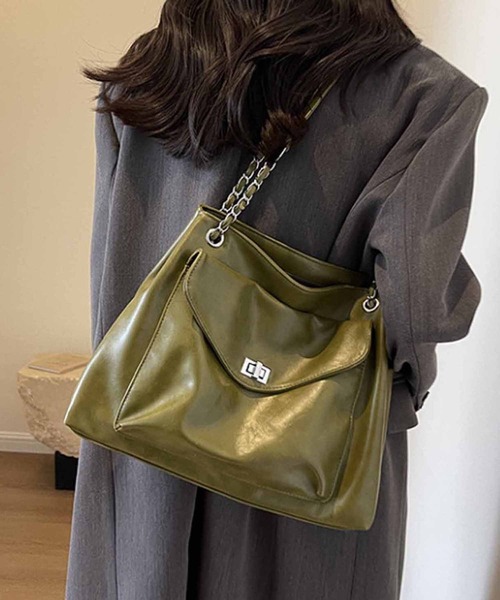 NANEA（ナネア）の「チェーンショルダー2WAYトートバッグ（トートバッグ・レディース・ホワイト/ブラック/ピンク/シルバー/グリーン・フリー）」の3枚目の写真