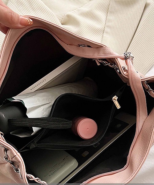 NANEA（ナネア）の「チェーンショルダー2WAYトートバッグ（トートバッグ・レディース・ホワイト/ブラック/ピンク/シルバー/グリーン・フリー）」の15枚目の写真