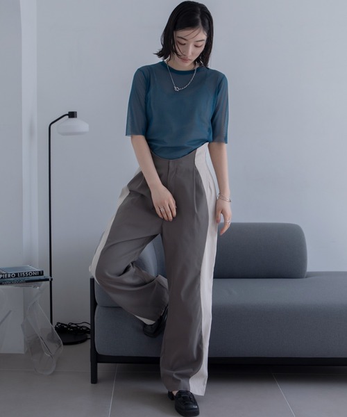 VACANCY(ヴァカンシー)の「ハーフスリーブクルーシアートップス(Tシャツ/カットソー・レディース・ブラック/レッド/ライトブルー/グレー/ブラウン/グリーン・FREE)」の11枚目の写真