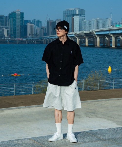 ALAND（エーランド）の「【UNISEX】ALAND／ルーズワイドスウェットショーツ（スウェットパンツ・レディース・ライトグレー/ネイビー・FREE）」の9枚目の写真