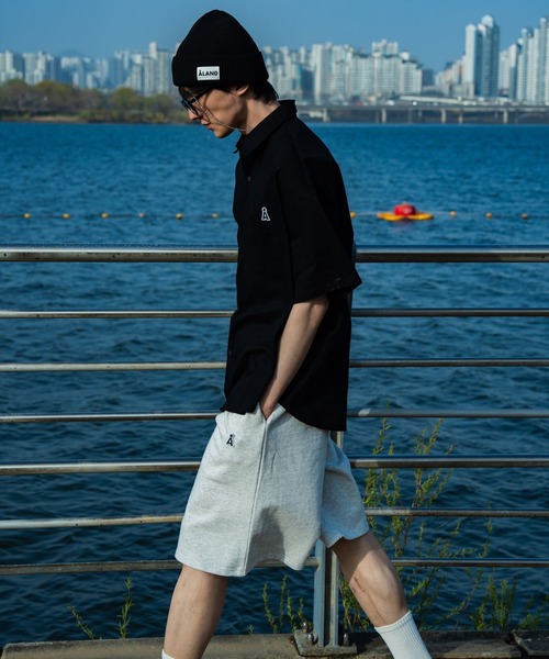 ALAND（エーランド）の「【UNISEX】ALAND／ルーズワイドスウェットショーツ（スウェットパンツ・レディース・ライトグレー/ネイビー・FREE）」の13枚目の写真