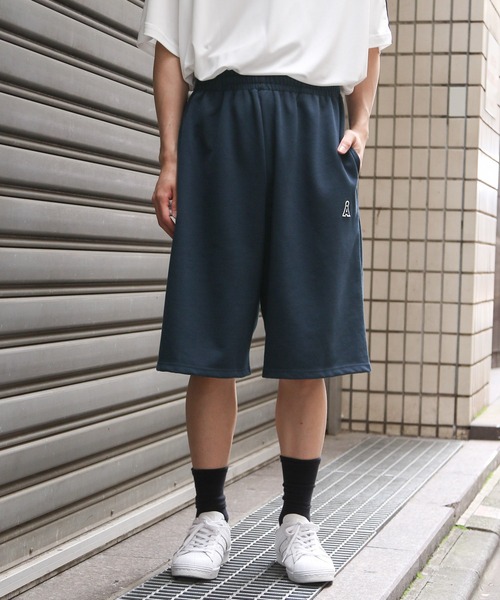 ALAND（エーランド）の「【UNISEX】ALAND／ルーズワイドスウェットショーツ（スウェットパンツ・レディース・ライトグレー/ネイビー・FREE）」の16枚目の写真