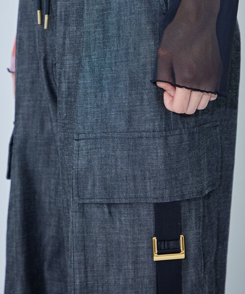 AKIKOAOKI（アキコアオキ）の「【AKIKOAOKI/アキコアオキ】wide work trousers-02（カーゴパンツ・レディース・ブラック・FREE）」の9枚目の写真
