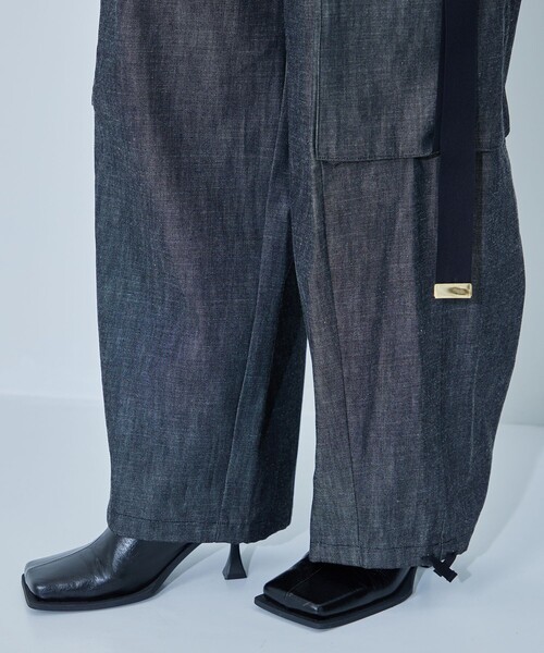 AKIKOAOKI（アキコアオキ）の「【AKIKOAOKI/アキコアオキ】wide work trousers-02（カーゴパンツ・レディース・ブラック・FREE）」の11枚目の写真