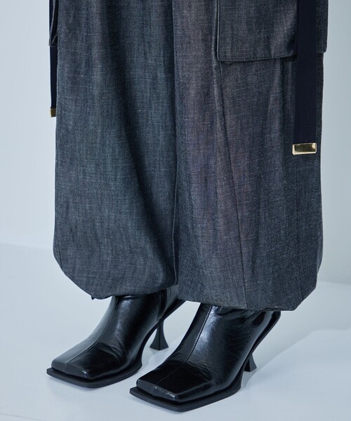 AKIKOAOKI（アキコアオキ）の「【AKIKOAOKI/アキコアオキ】wide work trousers-02（カーゴパンツ・レディース・ブラック・FREE）」の12枚目の写真