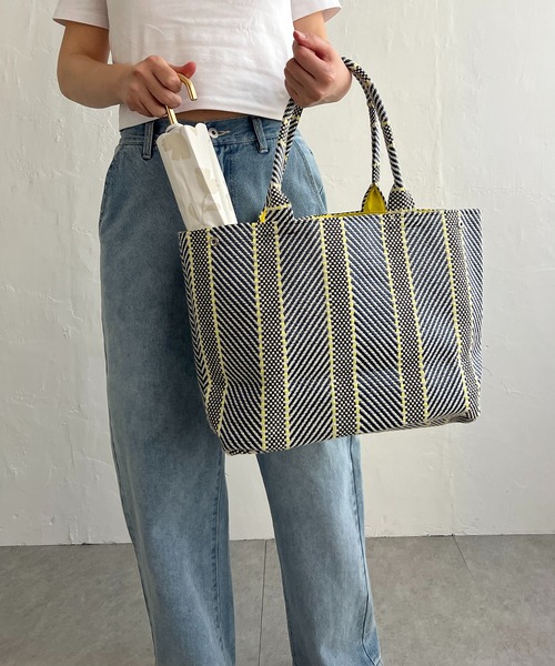 LBC（エルビーシー）の「雑材モザイクA4トートバッグ（トートバッグ・レディース・ネイビー/オレンジ系/オレンジ/レッド/ダークネイビー・FREE）」の9枚目の写真