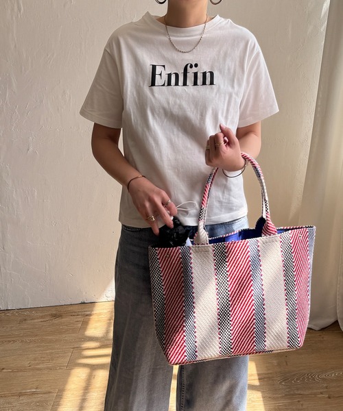 LBC（エルビーシー）の「雑材モザイクA4トートバッグ（トートバッグ・レディース・ネイビー/オレンジ系/オレンジ/レッド/ダークネイビー・FREE）」の16枚目の写真