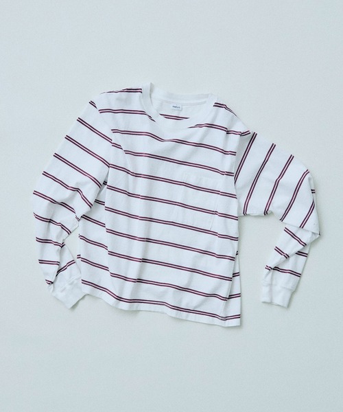 【セール】切り替えボーダー ポケットカットソー（Tシャツ/カットソー）｜PAR ICI（パーリッシィ）