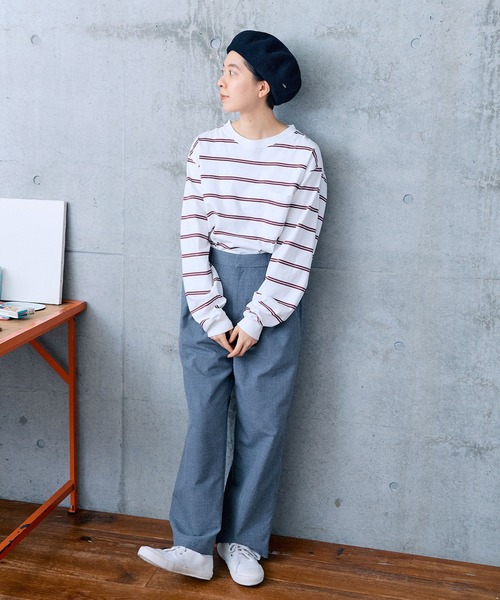 【セール】切り替えボーダー ポケットカットソー（Tシャツ/カットソー）｜PAR ICI（パーリッシィ）