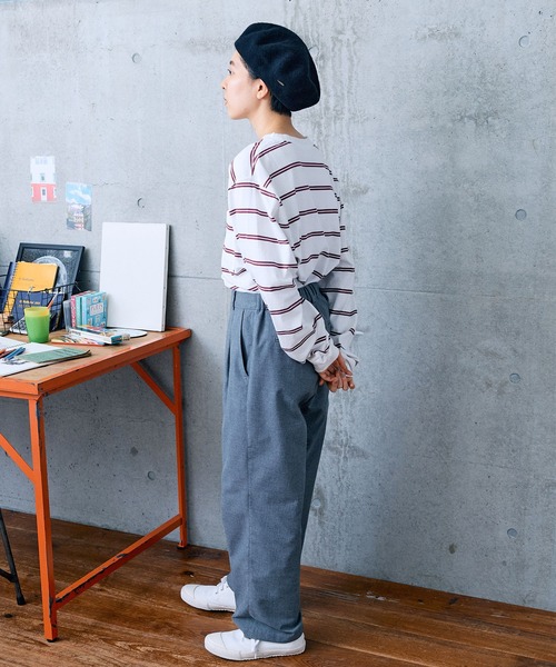 【セール】切り替えボーダー ポケットカットソー（Tシャツ/カットソー）｜PAR ICI（パーリッシィ）