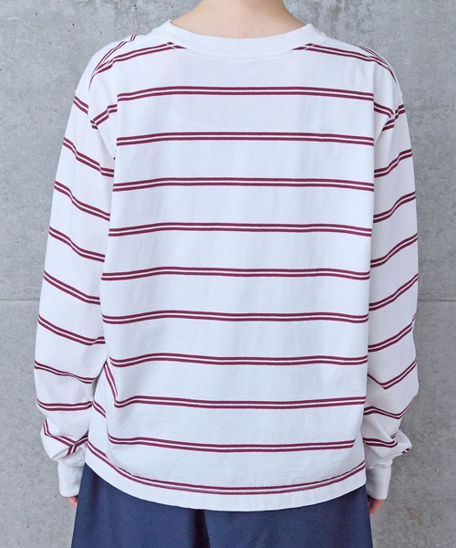 【セール】切り替えボーダー ポケットカットソー（Tシャツ/カットソー）｜PAR ICI（パーリッシィ）