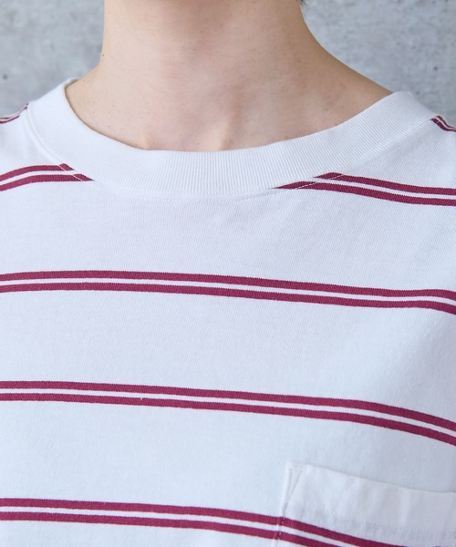 【セール】切り替えボーダー ポケットカットソー（Tシャツ/カットソー）｜PAR ICI（パーリッシィ）