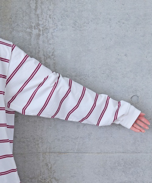 【セール】切り替えボーダー ポケットカットソー（Tシャツ/カットソー）｜PAR ICI（パーリッシィ）