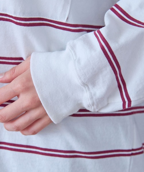 【セール】切り替えボーダー ポケットカットソー（Tシャツ/カットソー）｜PAR ICI（パーリッシィ）