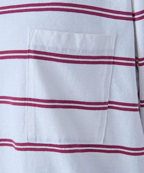 【セール】切り替えボーダー ポケットカットソー（Tシャツ/カットソー）｜PAR ICI（パーリッシィ）