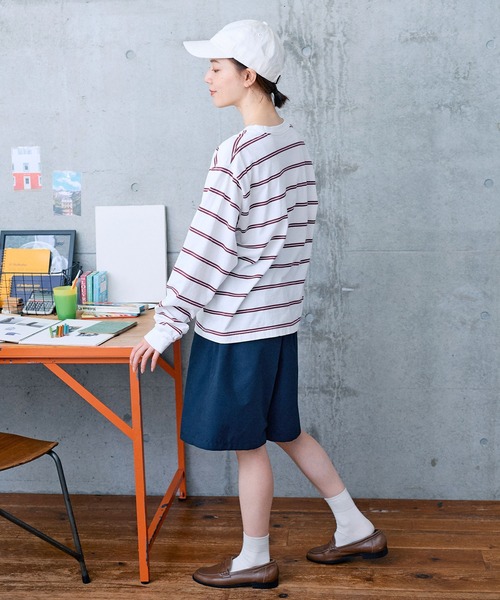 【セール】切り替えボーダー ポケットカットソー（Tシャツ/カットソー）｜PAR ICI（パーリッシィ）