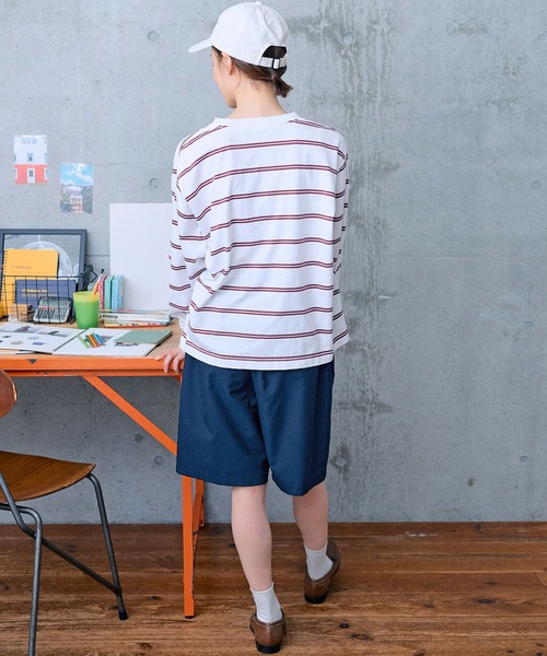 【セール】切り替えボーダー ポケットカットソー（Tシャツ/カットソー）｜PAR ICI（パーリッシィ）