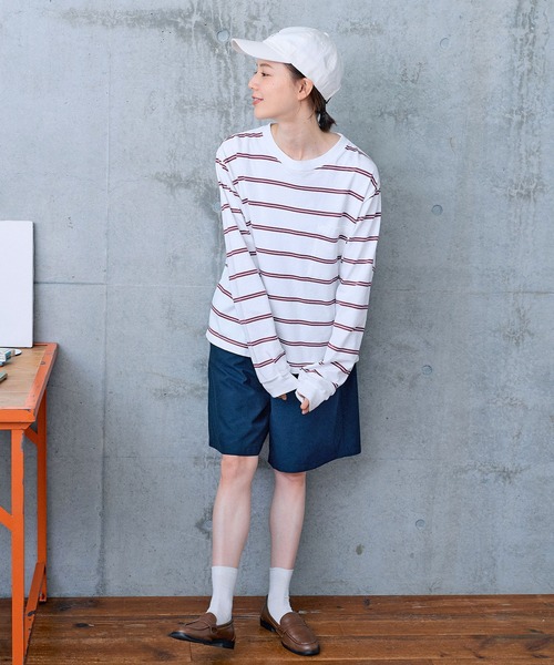 【セール】切り替えボーダー ポケットカットソー（Tシャツ/カットソー）｜PAR ICI（パーリッシィ）