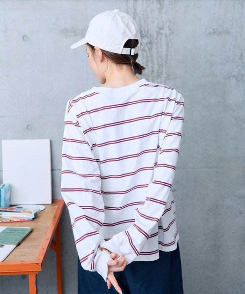 【セール】切り替えボーダー ポケットカットソー（Tシャツ/カットソー）｜PAR ICI（パーリッシィ）