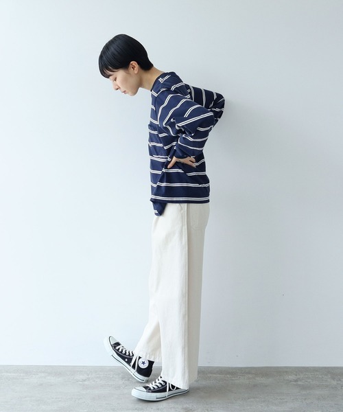 【セール】切り替えボーダー ポケットカットソー（Tシャツ/カットソー）｜PAR ICI（パーリッシィ）